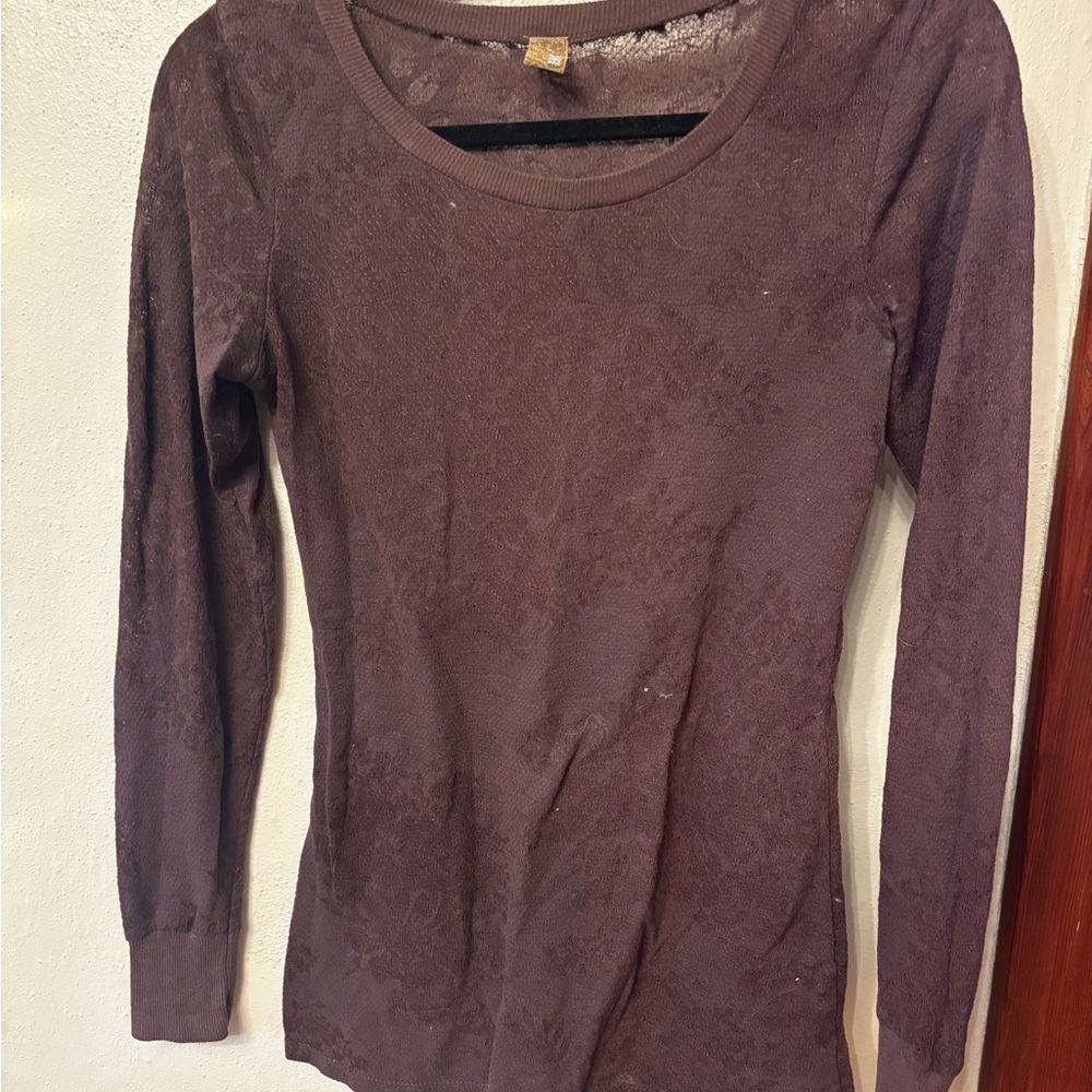 Elegant Brown Lace Women's Top